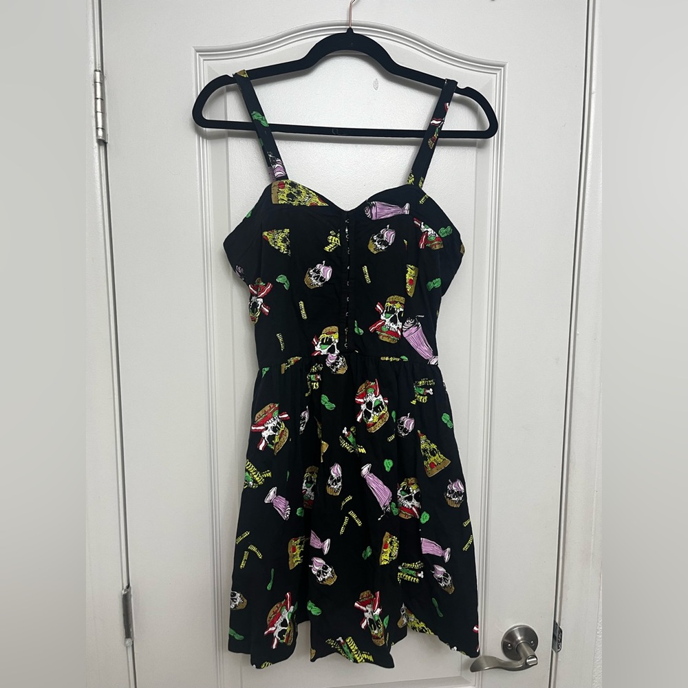 Jawbreaker Dress large skulls pizza milkshake